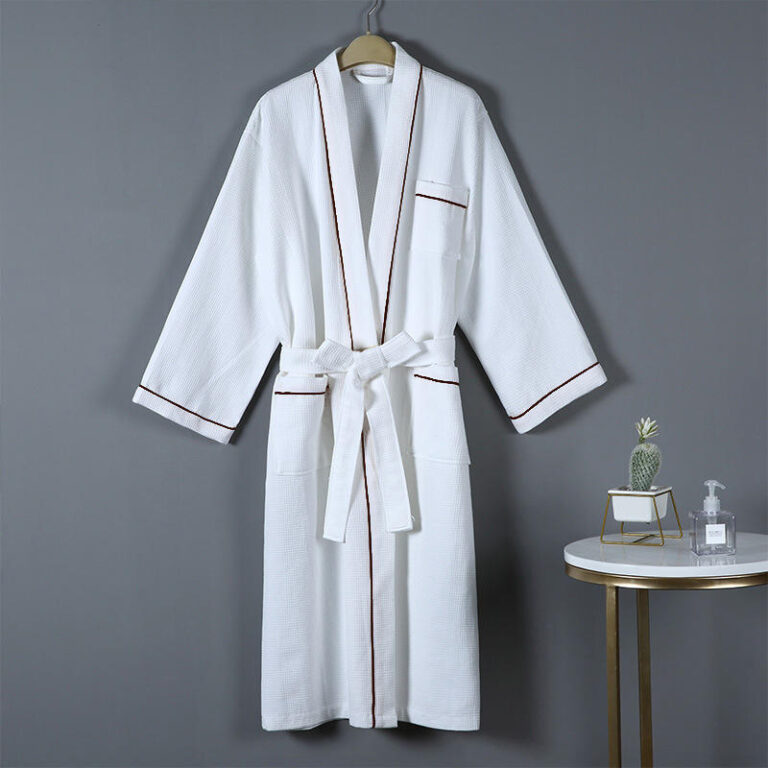 CHINEE-Factory-100-Cotton-Unisex-Hotel-Robe-Towel-Robe-Waffle-Weave-Hand-Kimono-Collar-Style-Bathrobe-Hotel-Spa