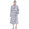 CHINEE Factory Cozy Comfort Warm Europe Luxury Elegant Oversize Plush Fleece Flannel Winter Bathrobe Sleepwear Women Adults OEKO TEX