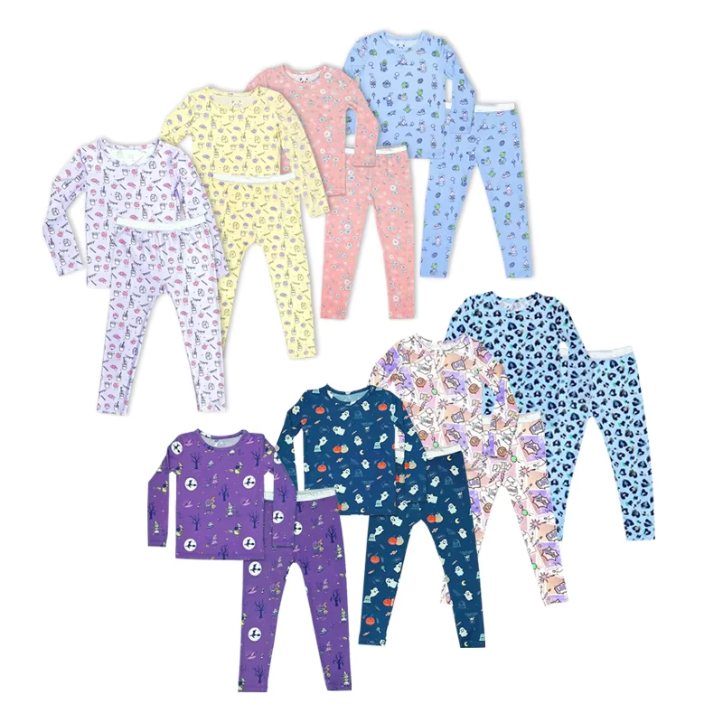 CHINEE Factory Custom 2 Pieces Bamboo Viscose Baby Pajamas Kids Bamboo Pajamas