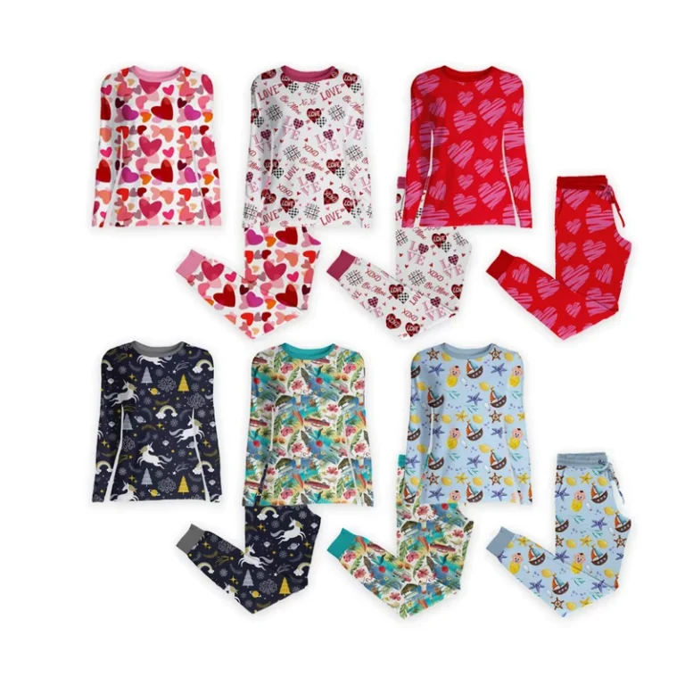 CHINEE-Factory-Custom-95-Bamboo-5-Spandex-OEKO-Certified-Mommy-and-Me-Girls-Children-Family-Matching-Pajamas-Set
