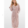CHINEE Factory Custom Hooded Fleece Bathrobe For Women Luxury Plush Long Sleeve Knee Length Drawstring Closure Quick Dry Elegant