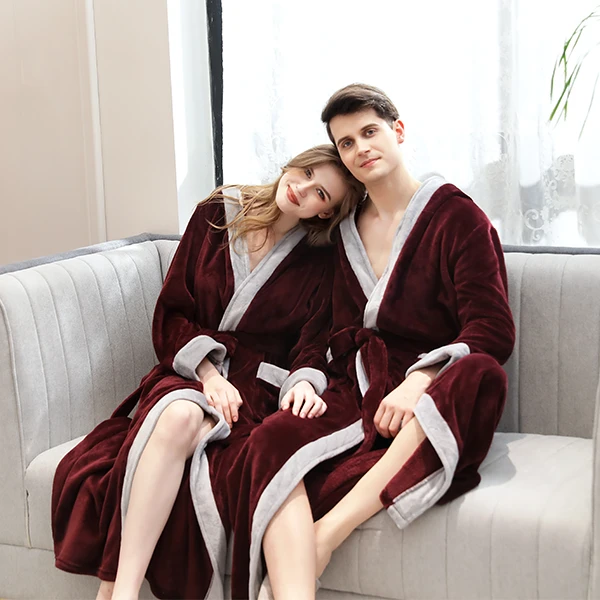 CHINEE-Factory-Custom-Logo-Luxury-Faux-Warm-Bathrobes-Quick-Dry-Thick-Coral-Fleece-Unisex-Warm-Sleepwear-Robe-Embroidery-Soft