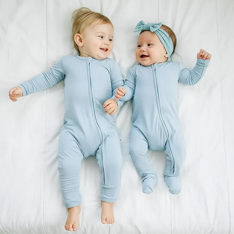 CHINEE Factory Custom Organic Bamboo Viscose One Piece Pjs Sleepsuit Kids Infant Toddle Bamboo Sleeper Baby Boy Girl Pyjamas Rompers
