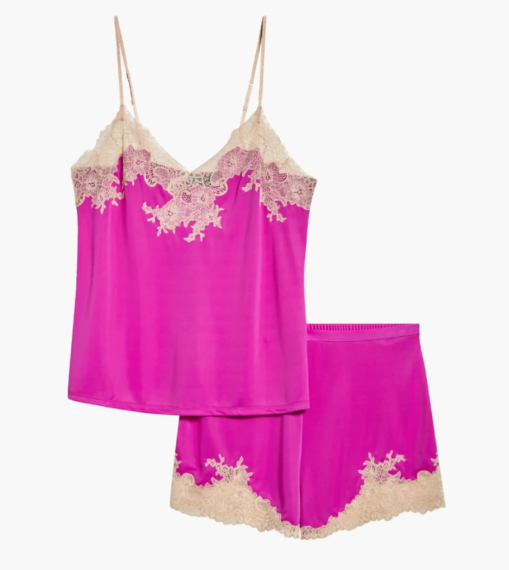 CHINEE Factory Custom PJs Women's Lace Cami and Shorts Sleepwear Sleeveless Nightwear Pyjama Set Camisole Home Wear Women Pajamas Sets