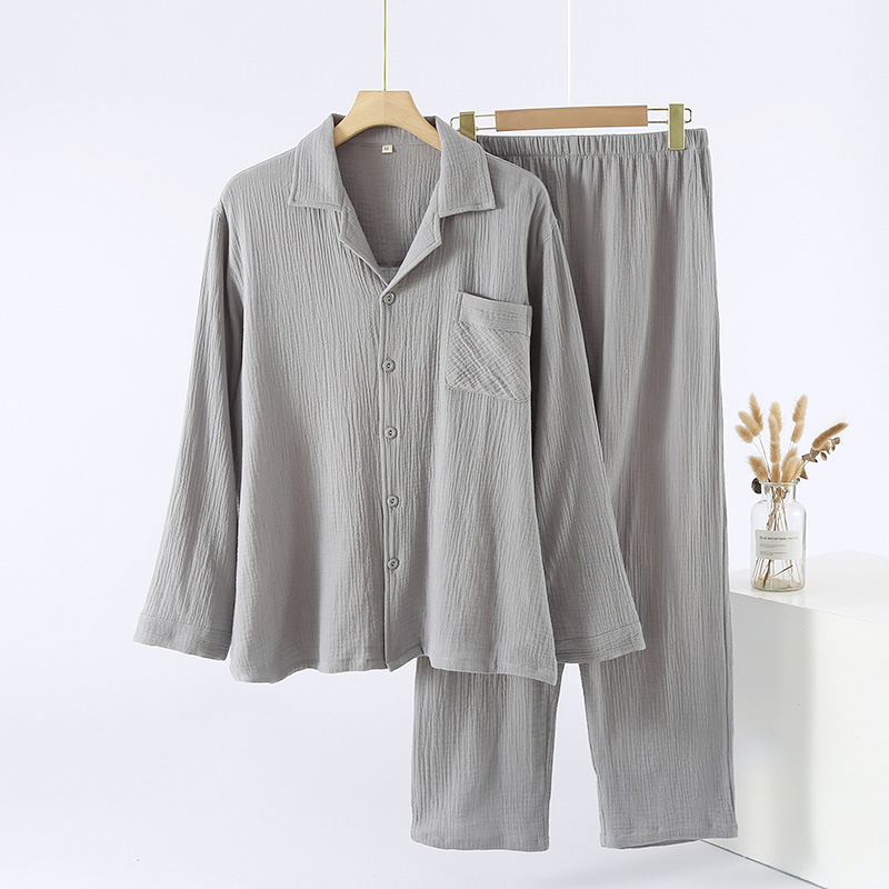 CHINEE Factory Customized 100% Cotton Classic Solid Color Men Women Pajamas Men's Sleepwear Comfortable for Home