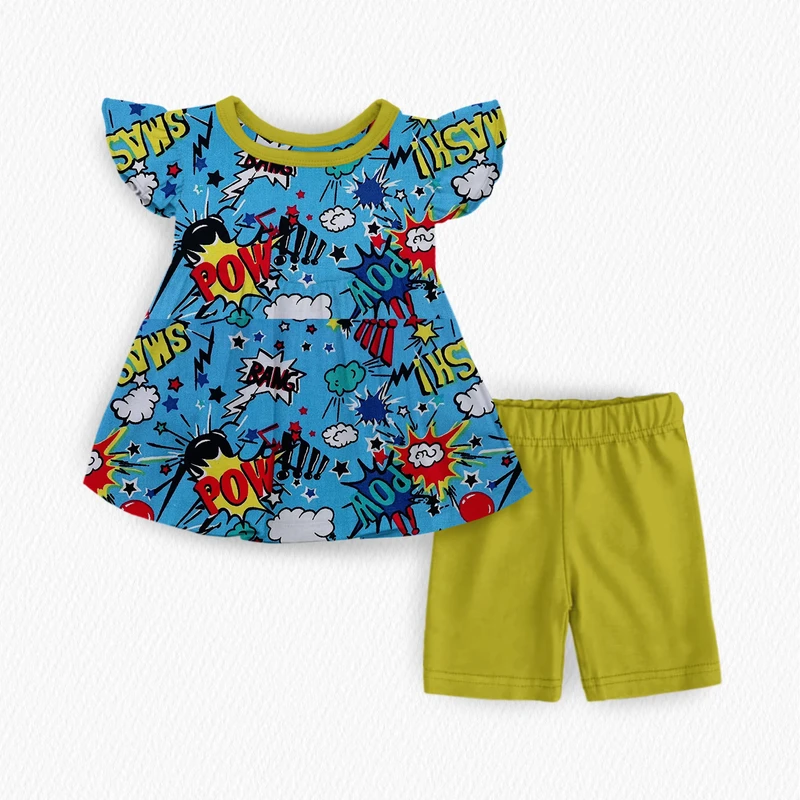 CHINEE Factory OEM Custom Printed Bamboo Fiber Kids Pajamas 2 Piece Set Print Logo Bamboo Spandex Toddler Sleepwear Clothing