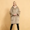 CHINEE Factory OEM Soft Worm Winter Women Sleepwear Casual Long One Piece Pajamas Tee With Hooded