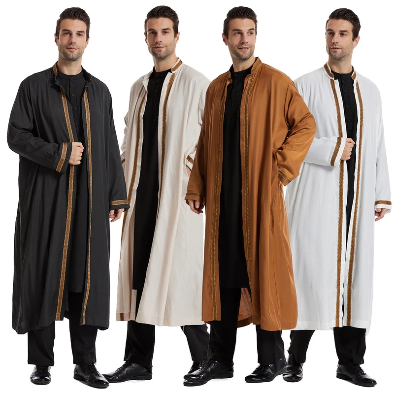 CHINEE Factory Stock Middle Eastern Men's Thobe Thawb Robes Polyester Plus Size Oversized Fashionable Outerwear for Four Seasons