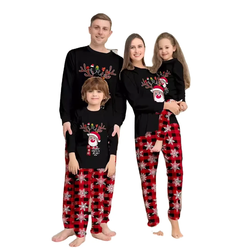 CHINEE Family Christmas Pajamas Set Fashion Print Father Mother Kids Dog Family Matching Clothes Outfits Family Sleepwear
