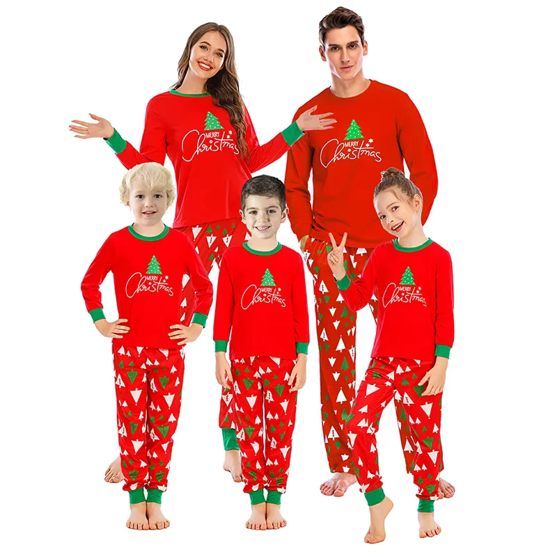 CHINEE Family Christmas Pajamas Set Fashion Print Father Mother Kids Dog Family Matching Clothes Outfits Family Sleepwear