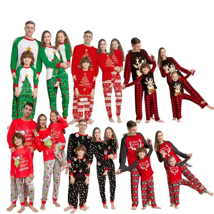 CHINEE Family Christmas Pjs Custom Printed Matching Pajamas Women Pajamas Long Sleeve Christmas Pajamas Matching Sets
