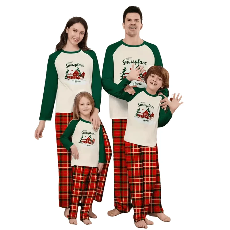 CHINEE Family Clothing Christmas Pajamas Set Fashion Print Father Mother Kids Matching Clothes Outfits Family Sleepwear