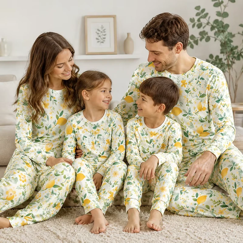 CHINEE Family Matching Clothes Pajamas Set Mother Father Kids Son Matching Outfits Baby Girl Sleepwear Pajamas