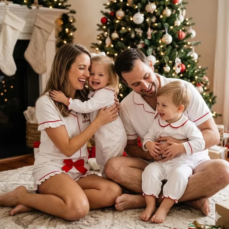 CHINEE-Family-Matching-Cotton-Pajama-Sets-Custom-with-Red-Christmas-Pyjamas-Women-Sleepwear-Kids-Girls-Pjs