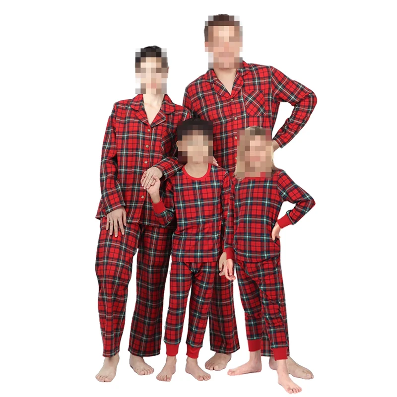 CHINEE Family Matching Outfits Plaid Pajamas Sets Mother Daughter Son Sleepwear Mom Baby Mommy and Me