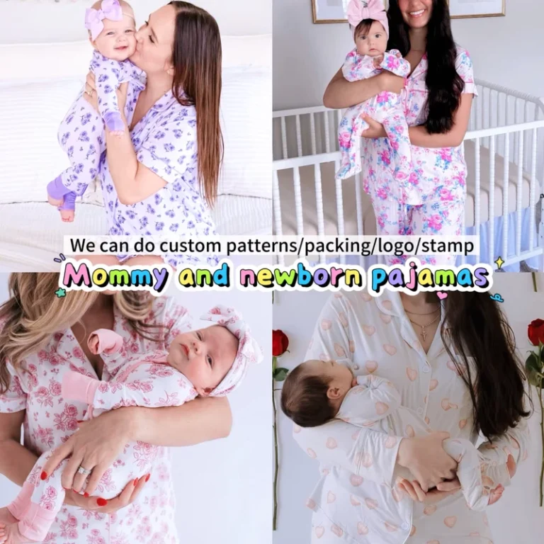 CHINEE-Family-Matching-Pajama-Bamboo-Fiber-Breathable-Custom-Design-Multi-Color-Outfits-Mom-and-Baby-Pajamas-Set