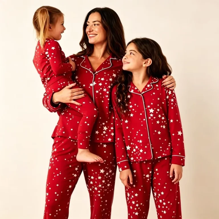 CHINEE-Family-Matching-Pajamas-Set-Long-Sleeve-Flannel-Winter-Sleepwear-Cozy-Shining-Star-Printed-Custom-Design-Christmas-Pajamas-Set