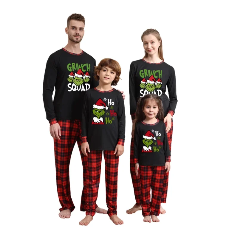 CHINEE-Family-Pajamas-Christmas-Cartoon-Cotton-Long-Sleeve-Set-Parent-Child-Matching-Front-Logo-for-Summer-Autumn-Seasons