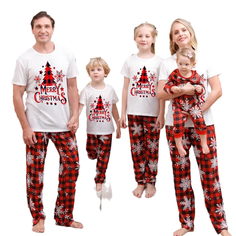 CHINEE Family Tracksuits Set Christmas Pajamas Mother and Kids Outfit Mom and Daughter Matching Pyjamas for Baby Boy