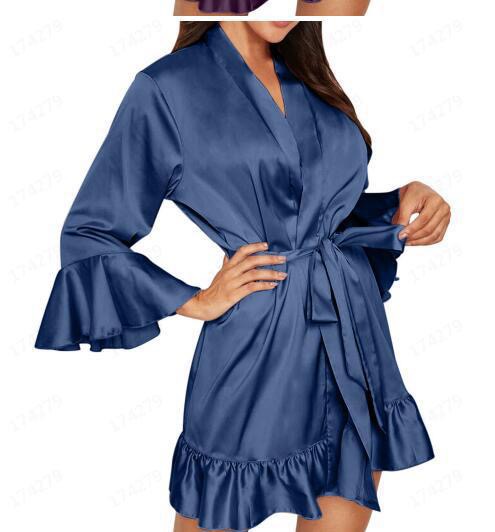 CHINEE Fashion New Style Lace Nightwear Nightgown Sleepwear Satin Short Robe Femme Women