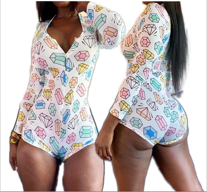 CHINEE Fashion Pajamas Plus Size Nightwear Sexy Short Baddie Onsies Adult Onesie for Women