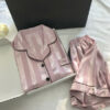 CHINEE Fashion Satin Women's Pajamas Jacquard Ice Silk Thin Spring and Autumn Short Sleeved Home Wear Set