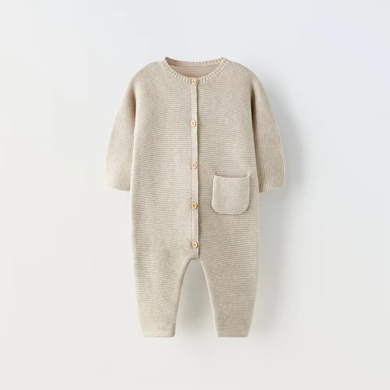 CHINEE Fashion Winter Clothes Baby Comfortable Ribbed Baby Clothes Tan Color Baby Rompers 30 Years Custom Children's Clothing Factory