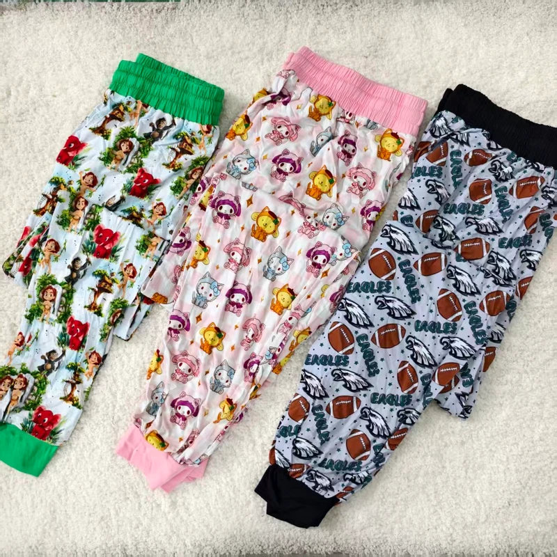 CHINEE Fashion Womens Casual Pants RTS Print Pocket Bamboo Pajamas Women Size S XXL Drawstring Printed Pants for Women