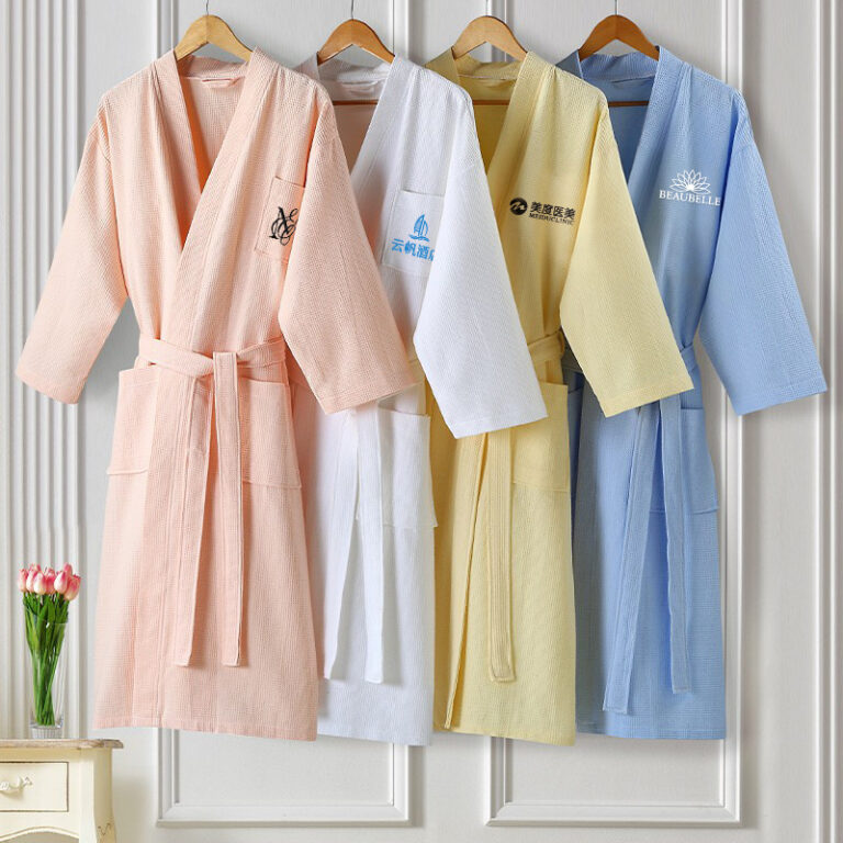 CHINEE-Five-star-Hotel-grade-Luxurious-Pure-Cotton-Waffle-weave-Edge-Wrapping-Embroidered-Bathrobes-Custom-Options-logo-for