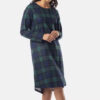 CHINEE Flannel Henley Nightshirt for Women Long Sleeve Sleep Shirts Women's Nightgown Organic Womens Pajamas