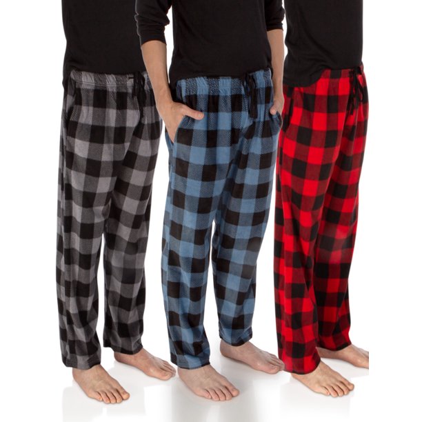 CHINEE Flannel Sleep Pants Men's Pajama Flannel Pajama Pants Unisex Sleep Bottoms Christmas Plaid Pajama Bottoms