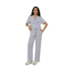 CHINEE Fung 8006 Long Sleeve Shirt and Wide Leg Women's Plain Color Sleepwear Modal Pajamas Set