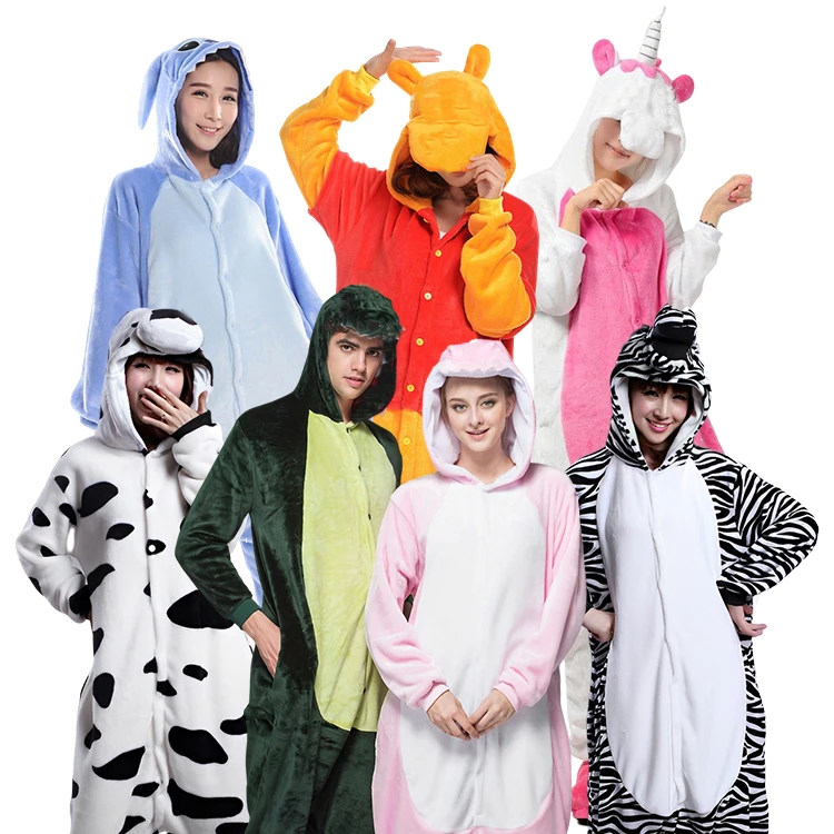 CHINEE Funny Animal Onesies Pajamas Cartoon Kigurumi Jumpsuit Adult Sleepwear Flannel Pajama for Party