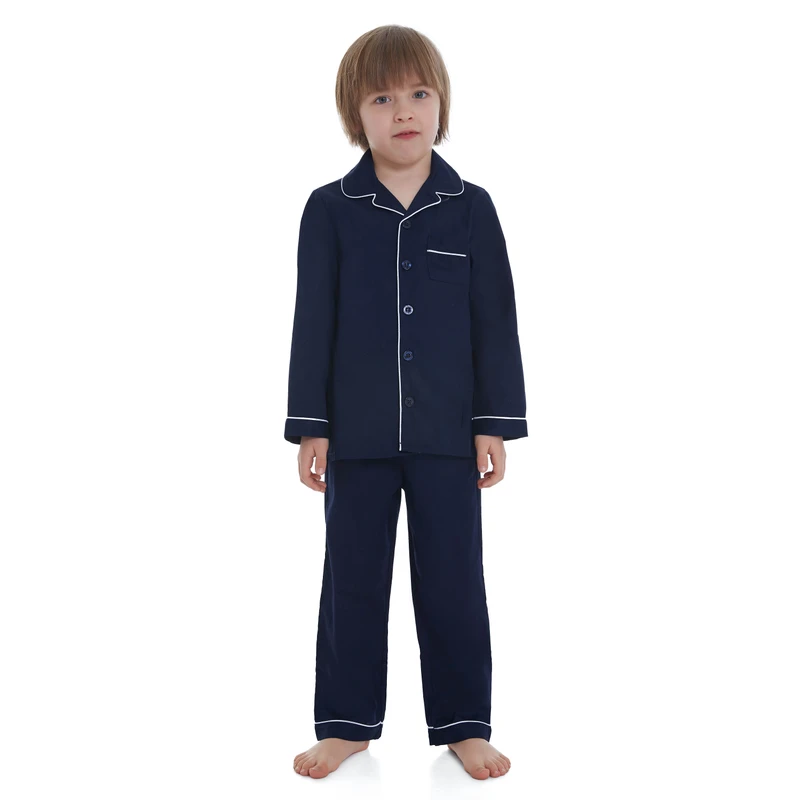CHINEE Girls Boys 100% Cotton Breathable Long Sleeve Pajama Set Summer Pajamas for Kids (Size 2 Toddler 14 Years)