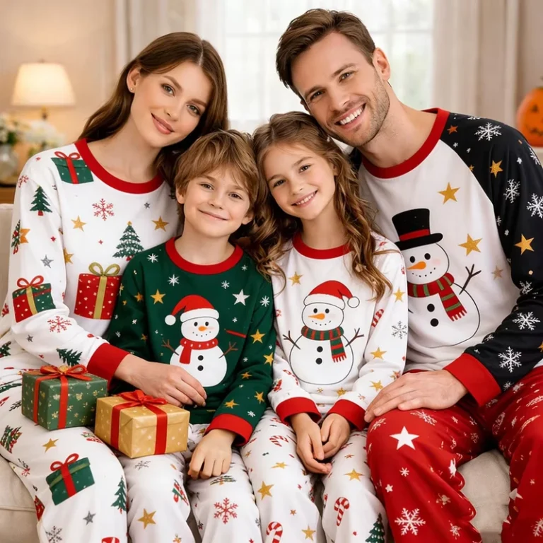 CHINEE-Glamour-Custom-Christmas-Pjs-Cute-Printed-Family-Matching-Pajamas-for-Holiday-Cotton-Soft-Winter-Unisex-Sleepwears