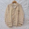 CHINEE Handmade Block Print Cotton Women Sleep Shirt Long Sleeve Floral Button Down Soft Breathable Lightweight Nightwear Lounge Top