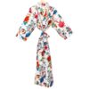 CHINEE Handmade Japanese Style Cotton Kimono Women's Floral Printed Robe Beachwear Lounge Wear Sleepwear