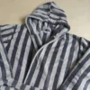 CHINEE High End Coral Velvet Striped Bathrobe Super Absorbent Home Hooded Wear For Winter Soft Skin Friendly Bathrobe