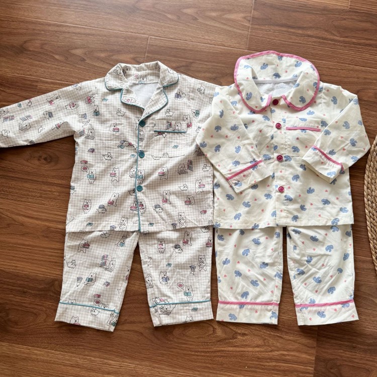 CHINEE High Quality 100% Cotton Toddler Spring Long Sleeve Pajamas Floral Pattern Breathable Knitted Fabric