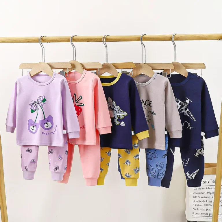 CHINEE-High-Quality-Autumn-Childrens-Underwear-Cotton-Printed-Baby-Boys-Girls-Pajamas-Kids-Clothing-Set
