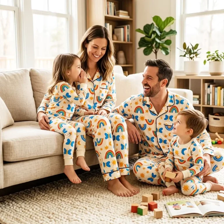 CHINEE-High-Quality-Family-Matching-Sleepwear-Pyjamas-Set-for-Mother-Kids-Print-Clothes