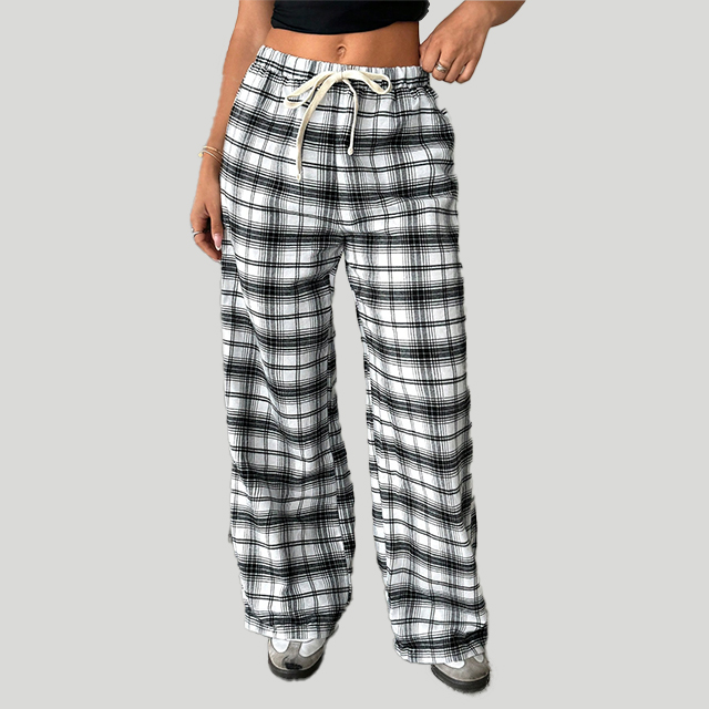 CHINEE High Quality Fashion Mens Pajama Pants Drawstring Plaid Flannel Lounge Pajamas Men's Pants With Pockets