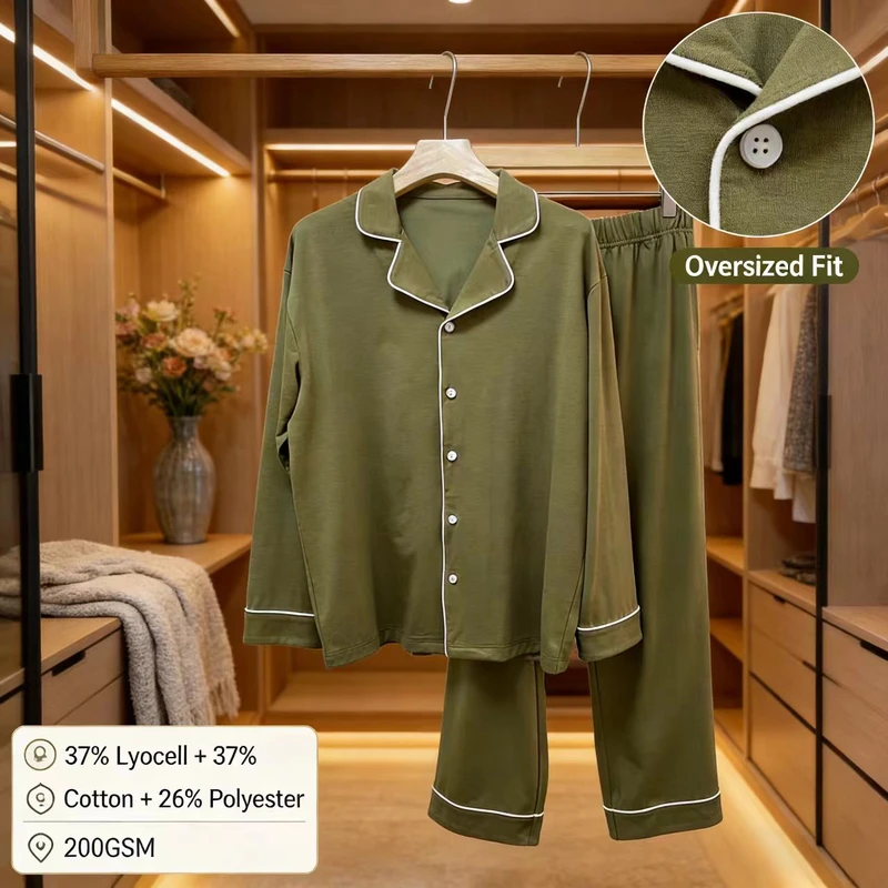 CHINEE High Quality Fashion Men's Pajamas Autumn and Winter Casual Long Sleeve Lightweight Homewear Two Piece Set Men Sleepwear