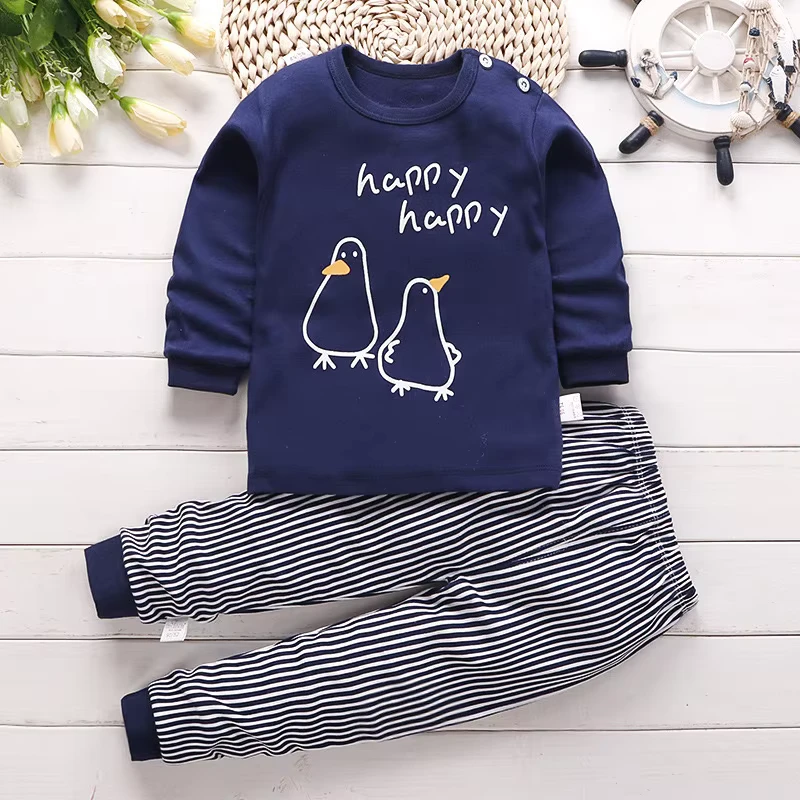 CHINEE High Quality Kids Pajamas Set Boys and Girls Cotton Casual Home Wear Clothing 0-9 Years Cute Cartoon Print Baby Pajamas
