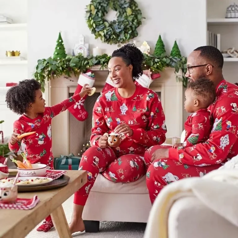 CHINEE-High-Quality-New-Arrival-Mommy-Me-Family-Matching-Plus-Size-Plaid-Breathable-Thermal-Pyjamas-Christmas-2-Pieces-Winter-Holiday