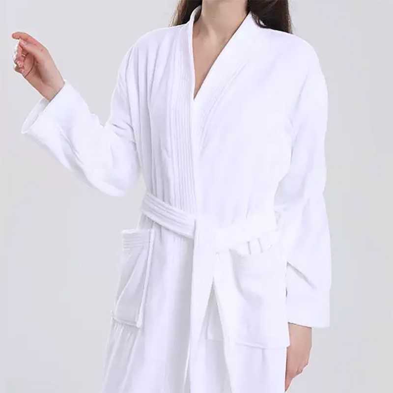CHINEE High Quality Soft Thermal Knitted Microfiber Long Sleeve Bathrobe With Customizable Color And Logo