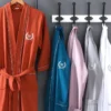 CHINEE High Quality Wellness Waffle Robe Kimono Collar With Custom Logo Cotton Spa Hotel Luxury Robes Women Spa Salon Robe With Logo