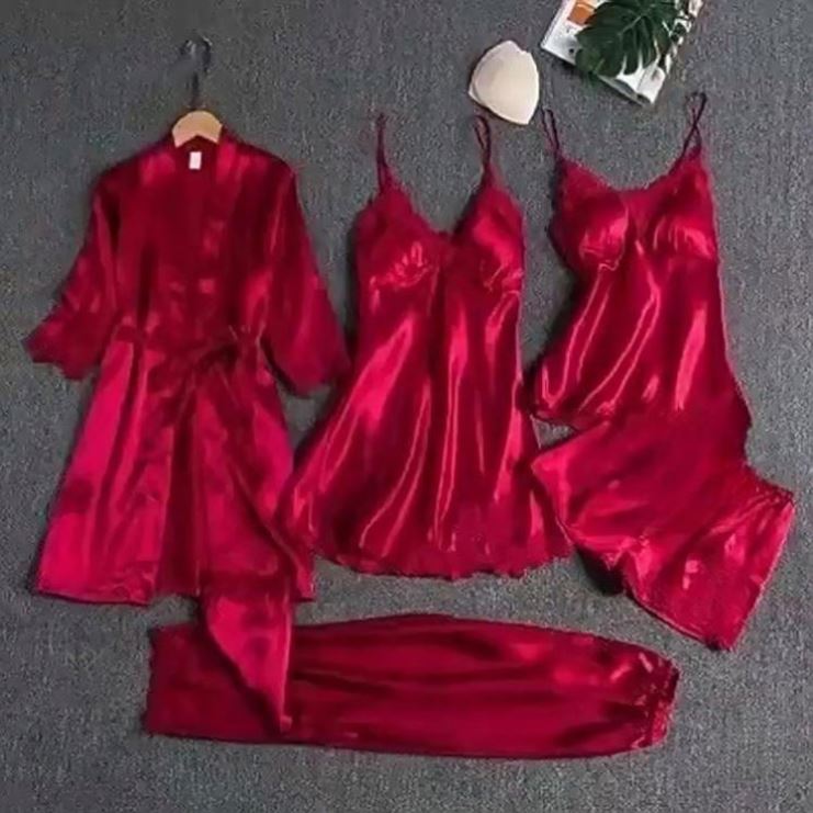 CHINEE High Quality Women's Satin Camisole Printed Pajama Set Loose Comfortable Home Clothes Women's Breathable Pajama Set