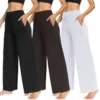 CHINEE High Wide Leg Pajama Pants Print Comfy Casual Lounge Yoga Bottoms Drawstring Pockets Girls Clothing Women's Pants