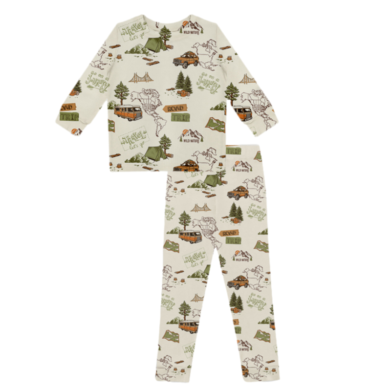 CHINEE Hongbo Custom 2 Piece Toddler Bamboo Pajamas Toddler Long Sleeved Soft Cotton Child Pajamas for Kids